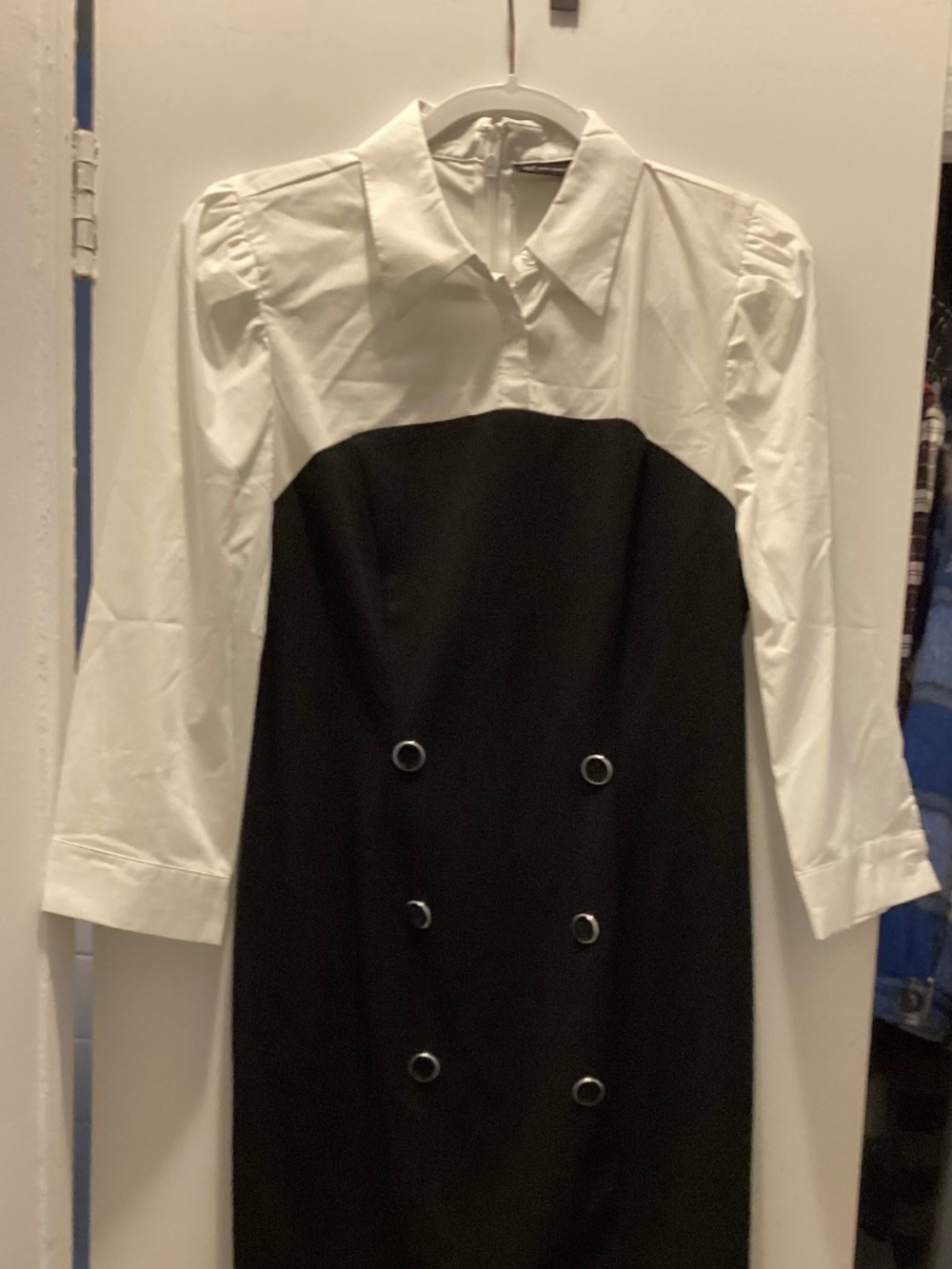New York & Company white and black dress. NWOT LARGE